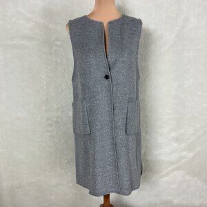 MAAC London Grey Wool Blend Street Button Duster Vest NWT M